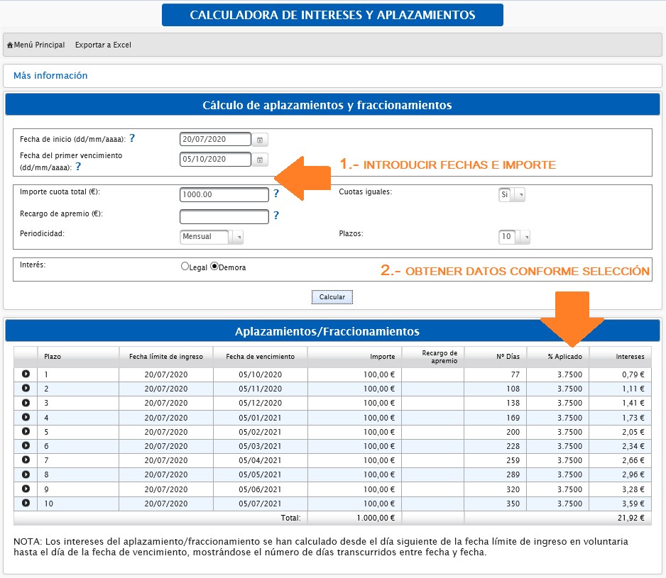 Nuevos Servicios de Ayuda sobre Deudas: "Calculadora de Plazos de Pago" y "Calculadora de Intereses y Aplazamientos" 3 Calculadora plazos 3